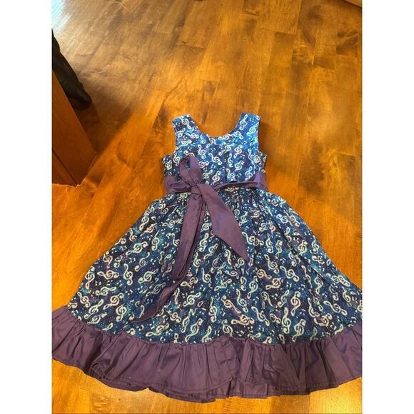 Girls home made musical note dress/cosmic style size 10 - Picture 3 of 6